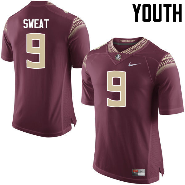 Youth #9 Josh Sweat Florida State Seminoles College Football Jerseys-Garnet